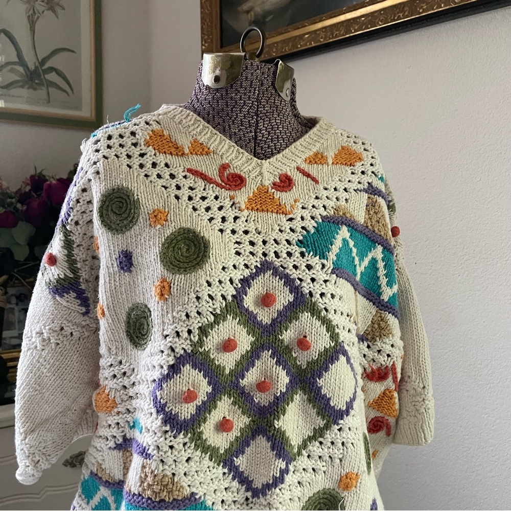Vintage Knitting Needles Sweater Top View 6
